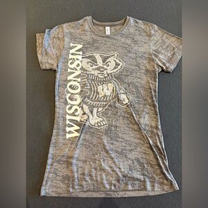 Blue 84 Brand Wisconsin Badgers Graphic Shirt Gray - Women’s XL